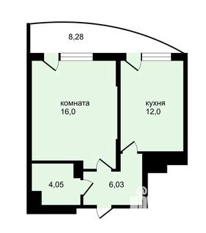 1-к квартира, на длительный срок, 40м2, 6/17 этаж