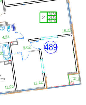 2-к квартира, на длительный срок, 60м2, 9/20 этаж