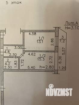 2-к квартира, на длительный срок, 44м2, 5/5 этаж
