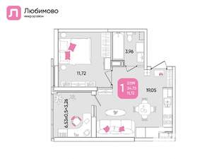 1-к квартира, на длительный срок, 40м2, 20/24 этаж