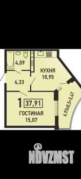 1-к квартира, на длительный срок, 35м2, 9/24 этаж