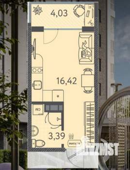 Студия квартира, на длительный срок, 20м2, 8/9 этаж