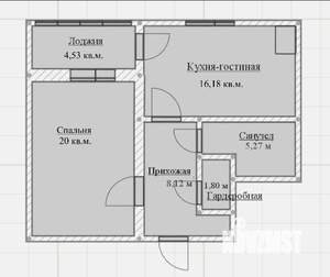 1-к квартира, на длительный срок, 50м2, 1/7 этаж