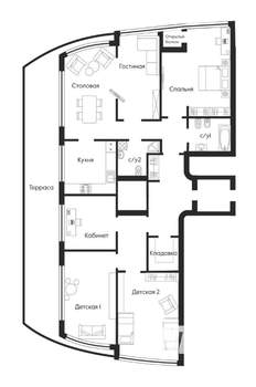 4-к квартира, на длительный срок, 220м2, 22/24 этаж