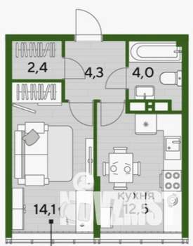 1-к квартира, на длительный срок, 38м2, 16/16 этаж