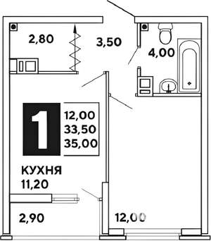 1-к квартира, на длительный срок, 34м2, 6/17 этаж