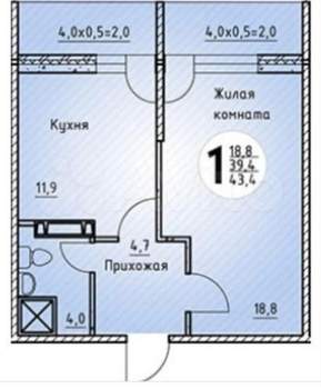 1-к квартира, на длительный срок, 39м2, 3/16 этаж