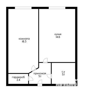 1-к квартира, на длительный срок, 45м2, 1/20 этаж