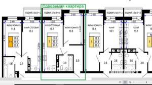1-к квартира, на длительный срок, 38м2, 11/16 этаж