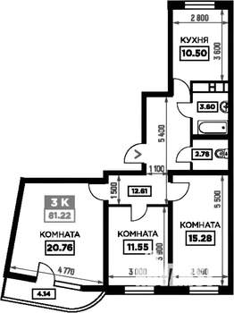 3-к квартира, на длительный срок, 80м2, 7/25 этаж