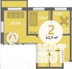 2-к квартира, на длительный срок, 63м2, 1/18 этаж