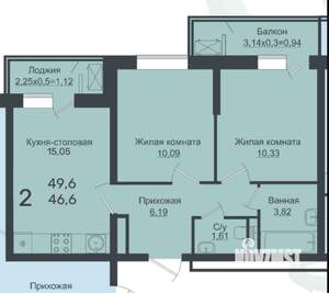 3-к квартира, на длительный срок, 46м2, 4/17 этаж