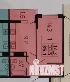 1-к квартира, вторичка, 35м2, 16/24 этаж