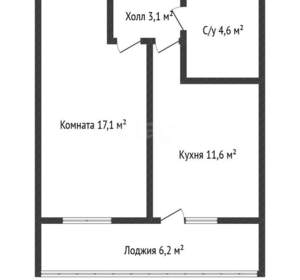 1-к квартира, вторичка, 36м2, 8/14 этаж