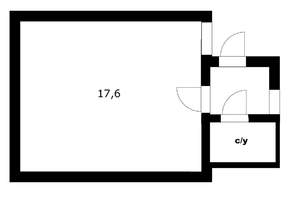 1-к квартира, вторичка, 21м2, 1/1 этаж