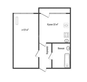 1-к квартира, вторичка, 40м2, 1/16 этаж