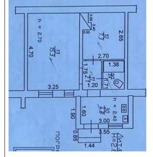 2-к квартира, вторичка, 32м2, 1/1 этаж