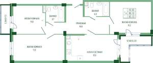 3-к квартира, вторичка, 93м2, 1/7 этаж