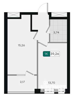 1-к квартира, вторичка, 39м2, 7/9 этаж