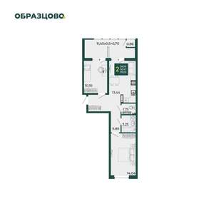 2-к квартира, вторичка, 59м2, 18/18 этаж
