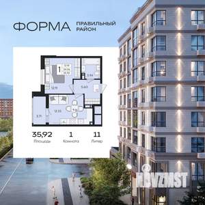1-к квартира, вторичка, 36м2, 4/8 этаж