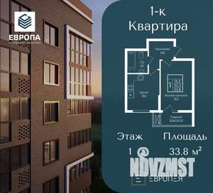 1-к квартира, вторичка, 34м2, 1/7 этаж