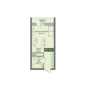 Студия квартира, вторичка, 18м2, 1/10 этаж