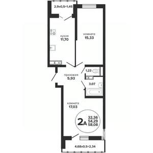 2-к квартира, вторичка, 59м2, 11/24 этаж