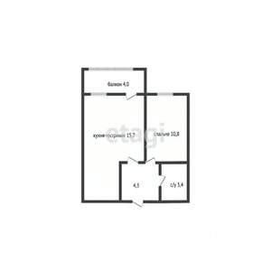 1-к квартира, вторичка, 35м2, 2/16 этаж