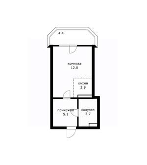 Студия квартира, вторичка, 24м2, 10/16 этаж