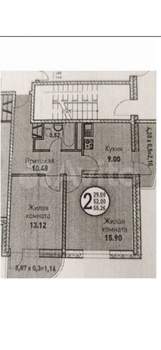 2-к квартира, вторичка, 55м2, 7/17 этаж