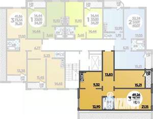 3-к квартира, строящийся дом, 77м2, 2/8 этаж