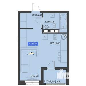 Студия квартира, строящийся дом, 27м2, 3/5 этаж