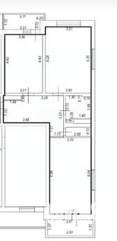 2-к квартира, вторичка, 72м2, 22/25 этаж