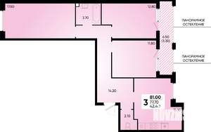 3-к квартира, вторичка, 81м2, 2/18 этаж