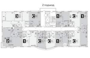 3-к квартира, вторичка, 73м2, 11/16 этаж