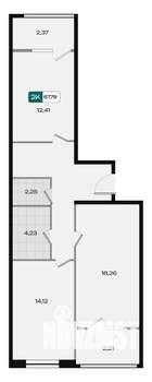 2-к квартира, вторичка, 68м2, 7/9 этаж