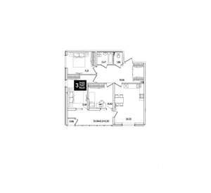 3-к квартира, вторичка, 82м2, 2/18 этаж