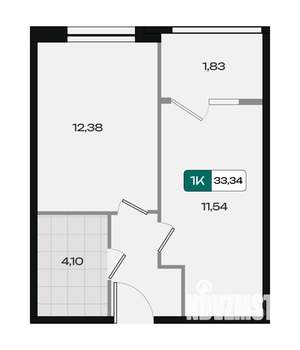 1-к квартира, вторичка, 33м2, 8/9 этаж
