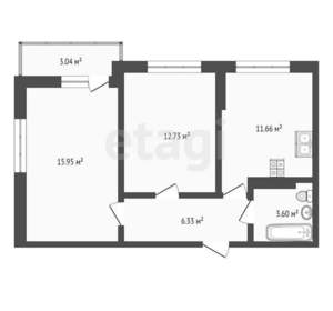 2-к квартира, вторичка, 49м2, 3/16 этаж