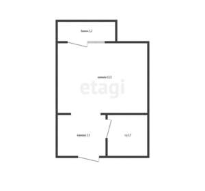 Студия квартира, вторичка, 19м2, 1/5 этаж
