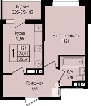 1-к квартира, вторичка, 36м2, 8/14 этаж