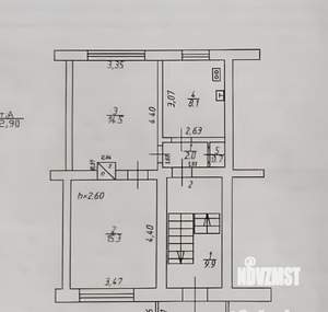 2-к квартира, вторичка, 40м2, 1/2 этаж