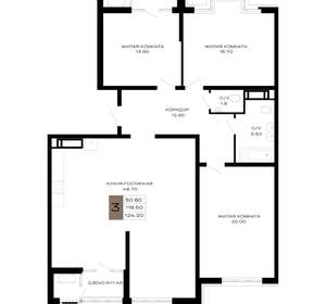 3-к квартира, вторичка, 123м2, 14/21 этаж