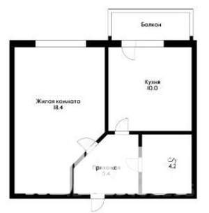 1-к квартира, вторичка, 40м2, 10/16 этаж