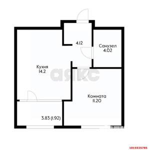 1-к квартира, вторичка, 36м2, 11/16 этаж