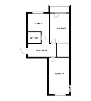 2-к квартира, вторичка, 44м2, 3/5 этаж