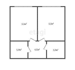 1-к квартира, вторичка, 36м2, 1/3 этаж