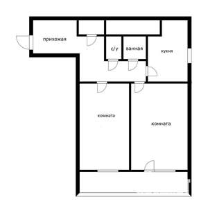 2-к квартира, вторичка, 49м2, 9/12 этаж