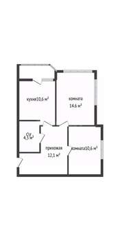 2-к квартира, вторичка, 52м2, 16/22 этаж